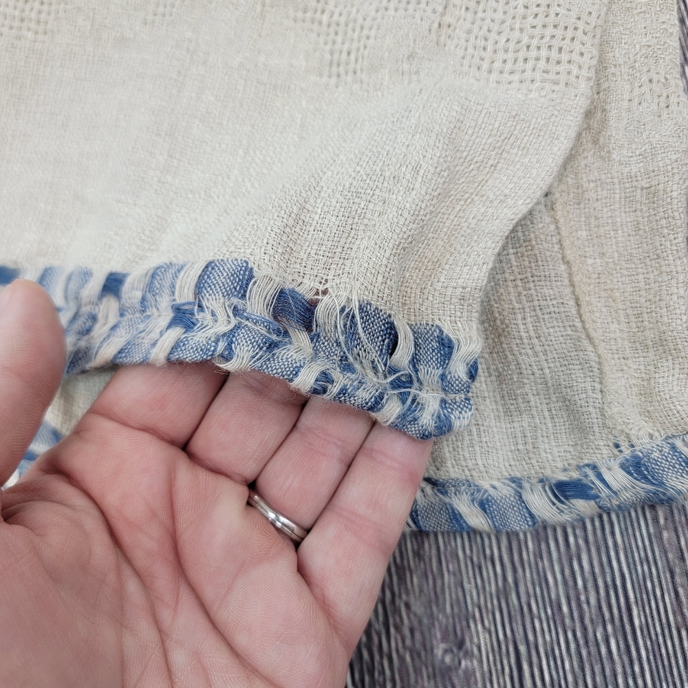 Sartoria Saracena Made in Italy Linen Boxy Tab Sleeve Top - Picture 11 of 13